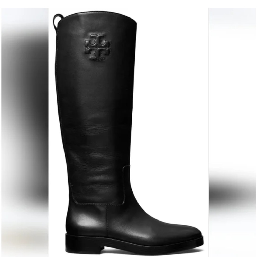 Tory Burch black knee high Calf Leather Riding Boot, size 8M